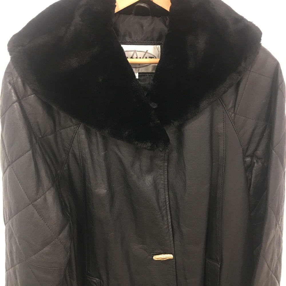 Vintage 100% genuine leather coat